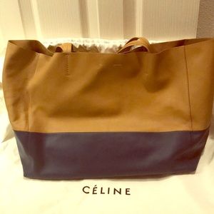 Celine Bicolor Horizontal Cabas Leather tote